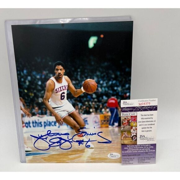 Julius Erving Signed Photo Philadelphia Sixers 8X10 JSA COA - Picture 1 of 5
